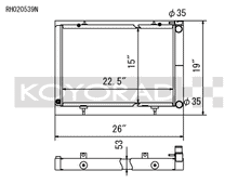 Load image into Gallery viewer, Koyo Aluminium Race Radiator - S14 V8/KA24 Swap